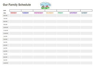daily routine chart template